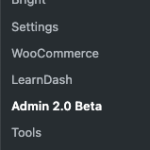 Admin Menu